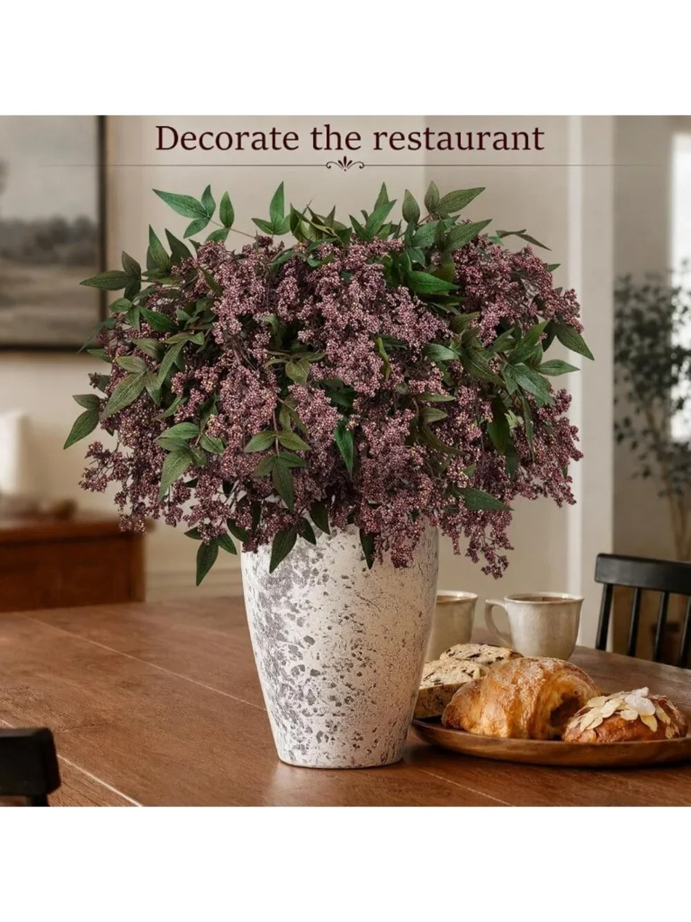 4Pcs 34in Purple Nandina Berry Stems - Full, Dense Branches for Floral